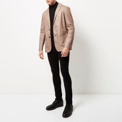 Ecru poplin slim blazer